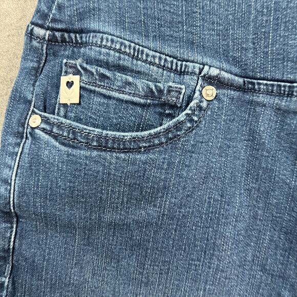 Belle by Kim Gravel Regular TripleLuxe Denim Pedal Pushers Rinse Wash, Reg 2 - Picture 8 of 9